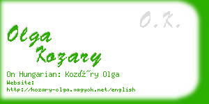 olga kozary business card